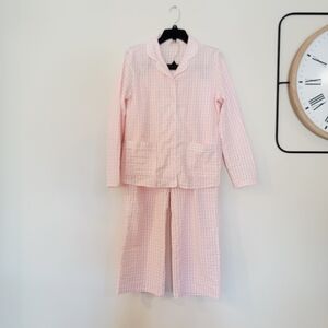 Ivy City Co Pink Checkered Pajama Set
